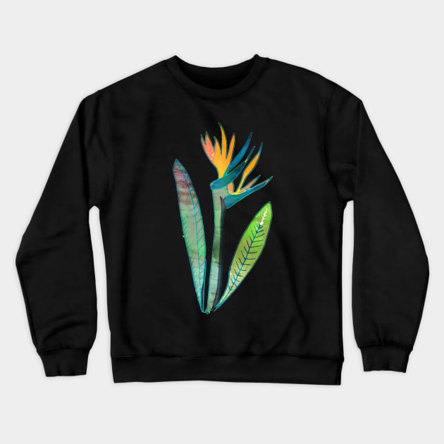 Bird of Paradise Flower Crewneck Sweatshirt by bruxamagica